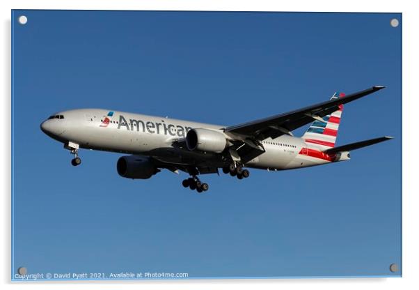 American Airlines Boeing 777-223         Acrylic by David Pyatt
