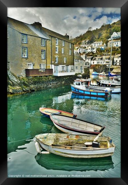 Polperro Boats. Framed Print by Neil Mottershead