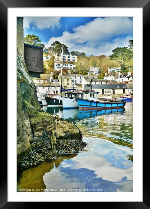 Polperro Harbour, Cornwall. Framed Mounted Print by Neil Mottershead