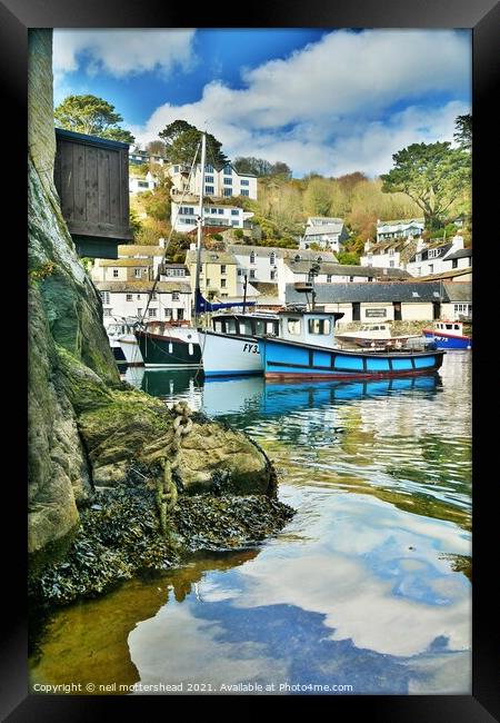 Polperro Harbour, Cornwall. Framed Print by Neil Mottershead