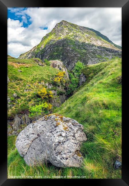 Pen yr Ole Wen Mountain Snowdonia Framed Print by Adrian Evans