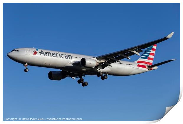 American Airlines Airbus A330-323                           Print by David Pyatt