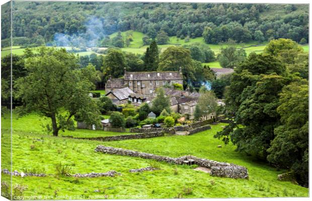 Looking Down on part of Buckden Village Wharfedale Canvas Print by Nick Jenkins