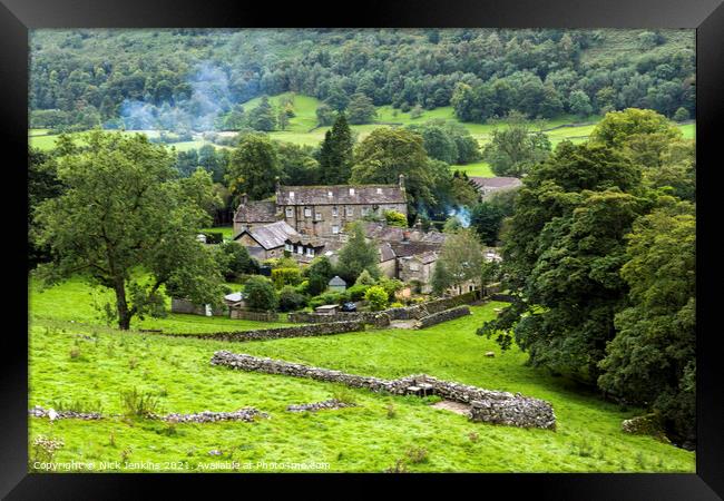 Looking Down on part of Buckden Village Wharfedale Framed Print by Nick Jenkins