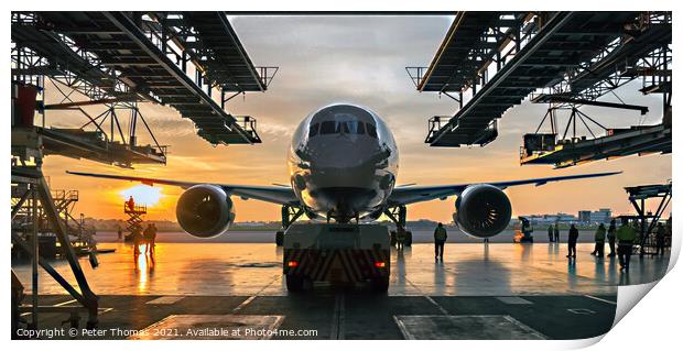 A Marvel of Aviation Engineering the Dreamliner Print by Peter Thomas