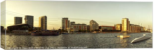 London Royal Victoria Dock Panorama Canvas Print by Alessandro Ricardo Uva