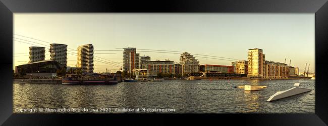 London Royal Victoria Dock Panorama Framed Print by Alessandro Ricardo Uva