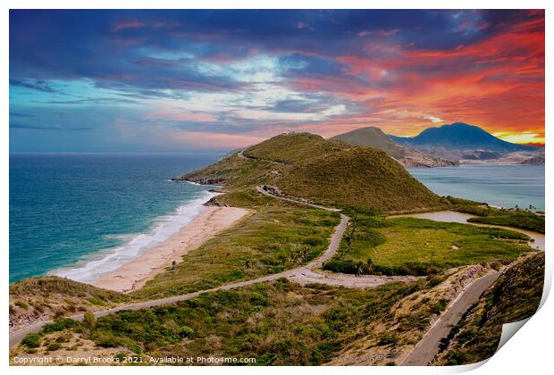 Point of Land in St Kitts Print by Darryl Brooks