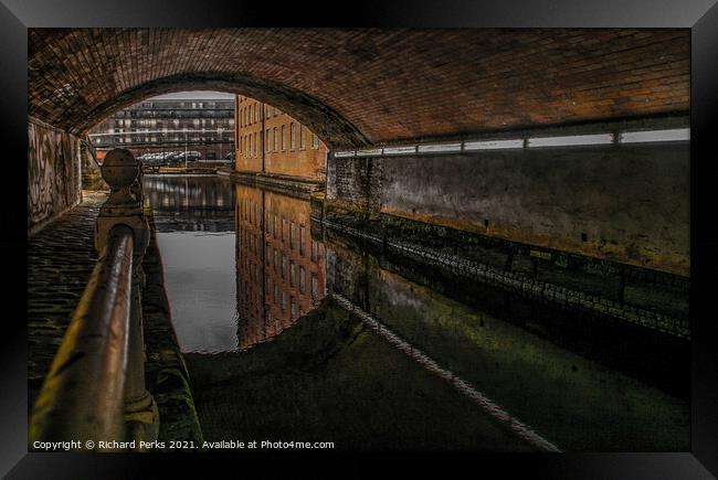 Rochdale Canal in the heart of Manchester Framed Print by Richard Perks