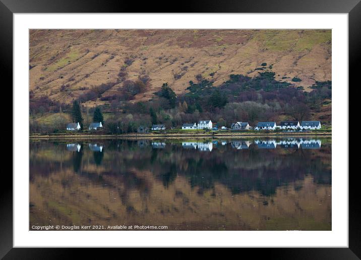 Cairndow, reflection in Loch Fyne Framed Mounted Print by Douglas Kerr