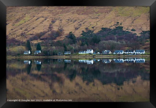 Cairndow, reflection in Loch Fyne Framed Print by Douglas Kerr