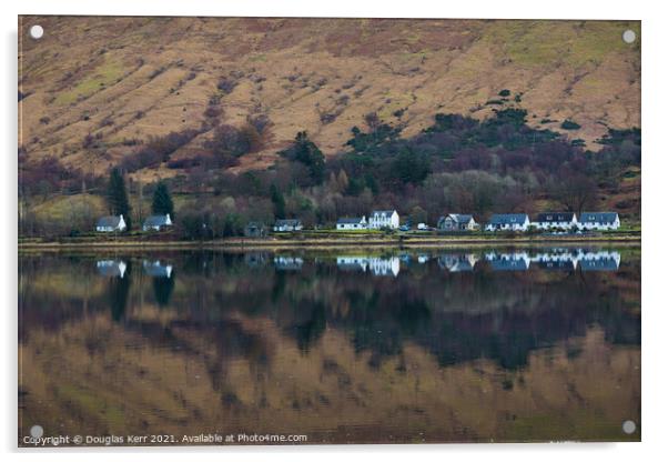 Cairndow, reflection in Loch Fyne Acrylic by Douglas Kerr