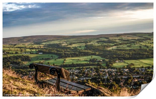 the Views from Ilkley Moor Print by Richard Perks