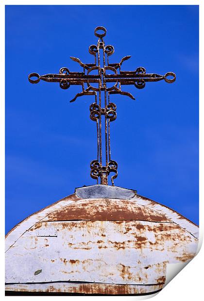 Old rusty church cross Print by Craig Lapsley