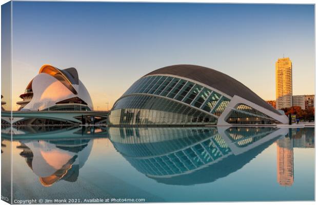 City Reflections, Valencia Canvas Print by Jim Monk