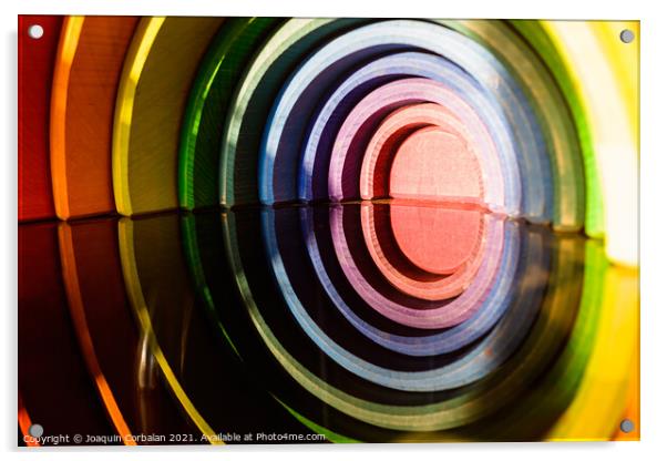 Rainbow colored wooden rainbow montessori blocks set for organiz Acrylic by Joaquin Corbalan