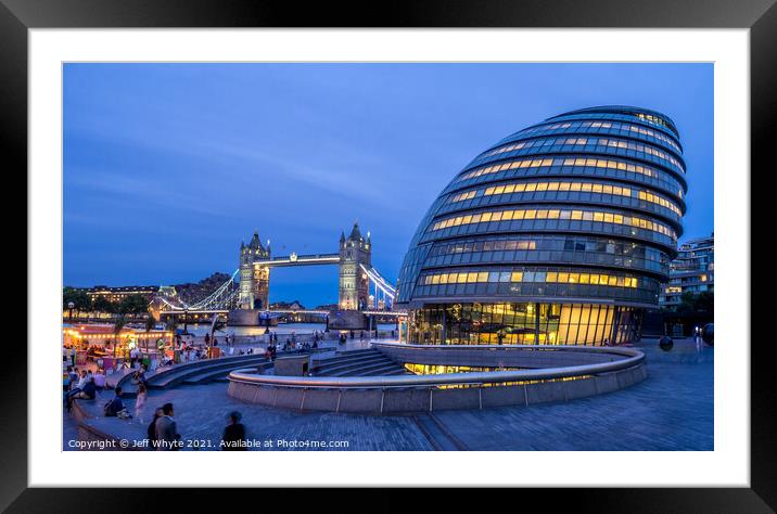 London City Hall and Tower Bridge Framed Mounted Print by Jeff Whyte