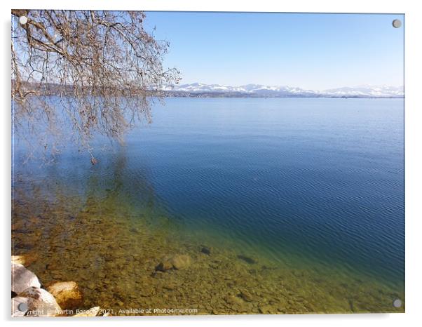 Crisp spring morning at Lake Zurich in Richterswil  Acrylic by Martin Baroch