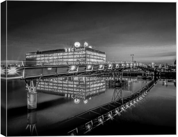 BBC HQ On The Clyde At Glasgow  Canvas Print by Tylie Duff Photo Art