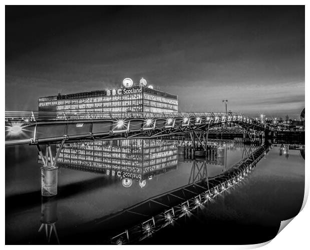 BBC HQ On The Clyde At Glasgow  Print by Tylie Duff Photo Art