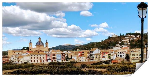 Picturesque Spanish hill town Print by Deborah Welfare