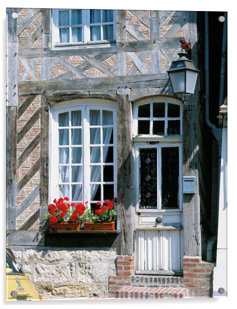 Normandy France widow & door  Acrylic by Philip Enticknap