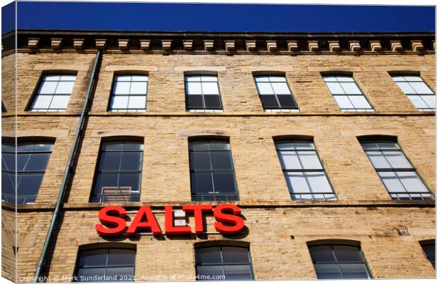 Salts Mill at Saltaire Canvas Print by Mark Sunderland