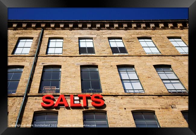 Salts Mill at Saltaire Framed Print by Mark Sunderland
