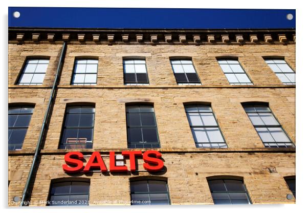Salts Mill at Saltaire Acrylic by Mark Sunderland