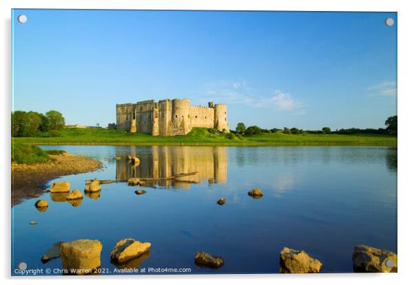 Carew Castle Pembroke Pembrokeshire Acrylic by Chris Warren