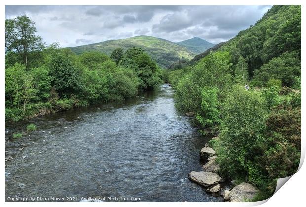 River Glaslyn Beddgelert Snowdonia Print by Diana Mower