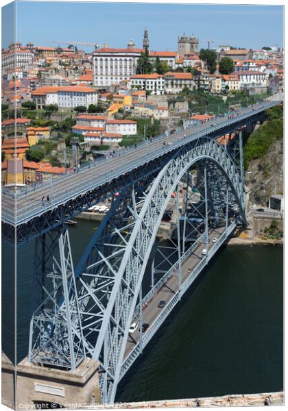 Luiz I bridge and Porto Canvas Print by Vicente Sargues