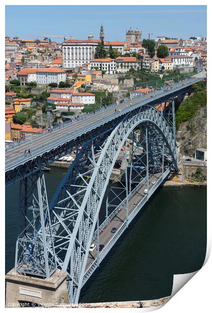 Luiz I bridge and Porto Print by Vicente Sargues