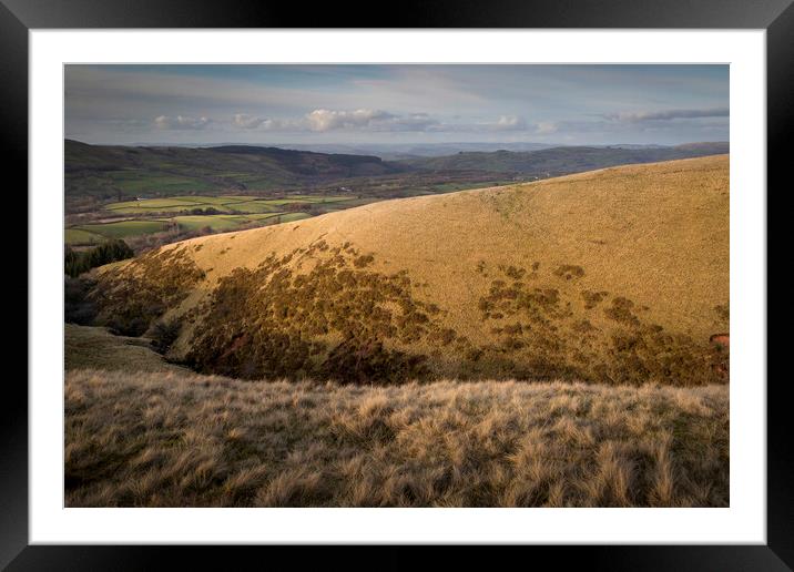 Black Mountain Carmarthenshire landscape Framed Mounted Print by Leighton Collins