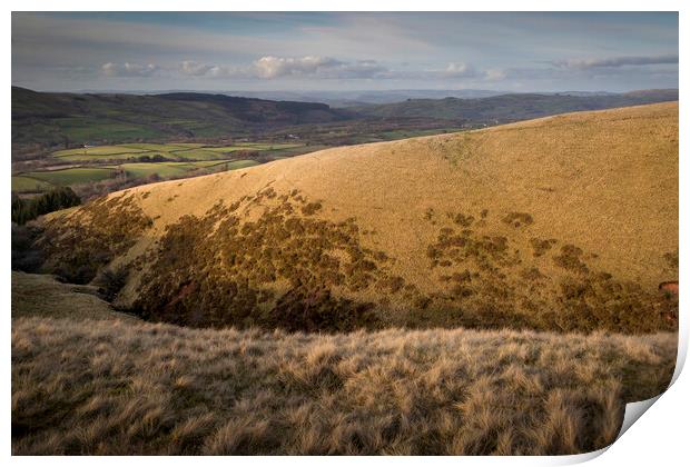 Black Mountain Carmarthenshire landscape Print by Leighton Collins