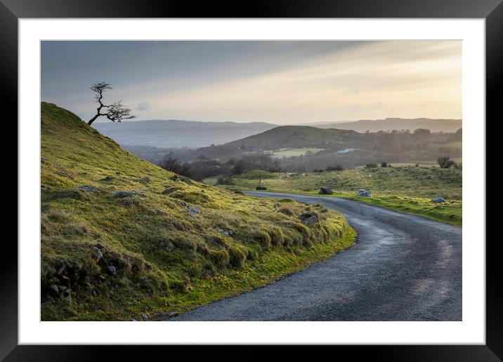 A road through the Black Mountain Framed Mounted Print by Leighton Collins