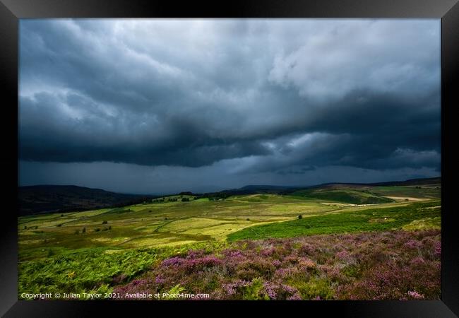 Approaching Storm in the Peak District Framed Print by Jules Taylor