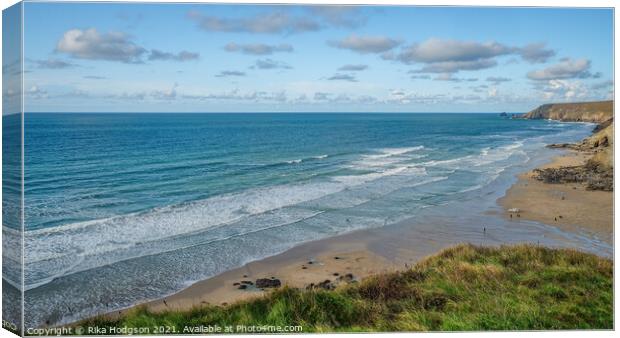 Porthtowan Beach, Seascape, Cornish Coastline  Canvas Print by Rika Hodgson