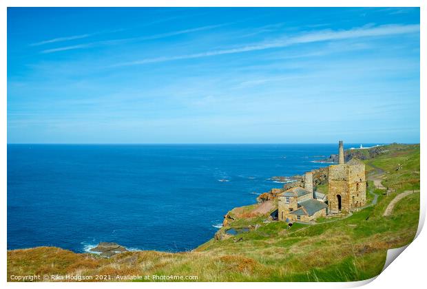 Geevor Tin mines landscape, Cornwall Print by Rika Hodgson