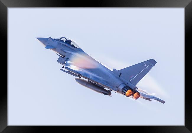 Rainbow of condensation over the RAF Typhoon Framed Print by Jason Wells