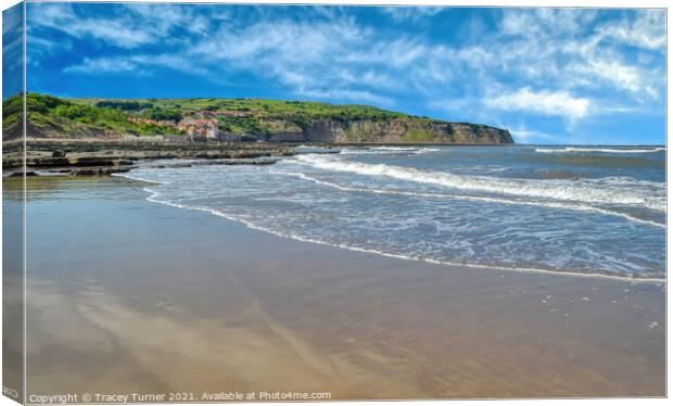 The Beach at Robin Hood's Bay Canvas Print by Tracey Turner
