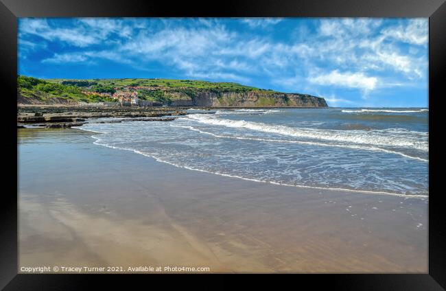 The Beach at Robin Hood's Bay Framed Print by Tracey Turner