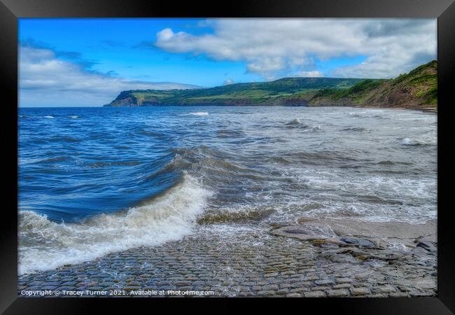 'Tides in!' Slipway View at Robin Hood's Bay Framed Print by Tracey Turner