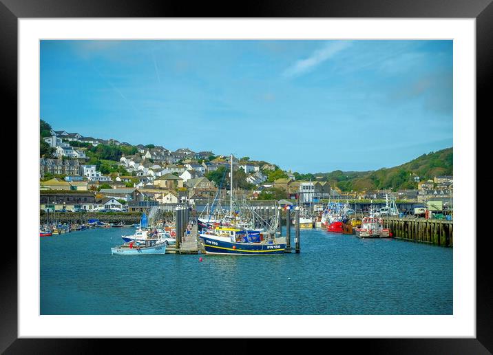 Newlyn Harbour, Cornwall, England Framed Mounted Print by Rika Hodgson