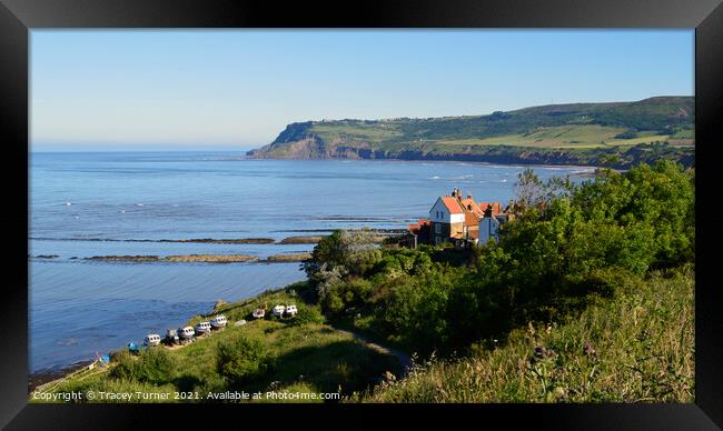 Sunset at Robin Hoods Bay Framed Print by Tracey Turner