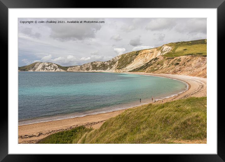 Worbarrow Bay in Dorset Framed Mounted Print by colin chalkley