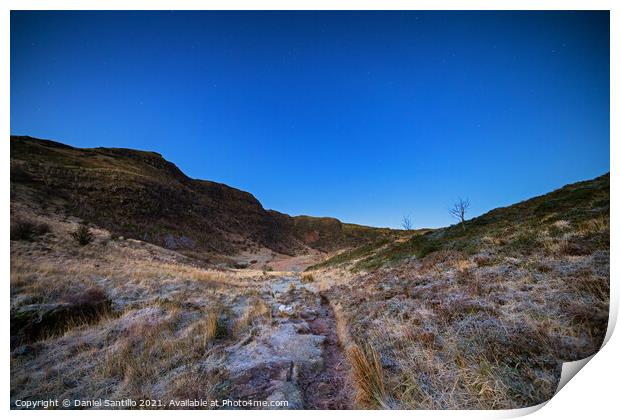 Craig Cerrig-gleisiad in blue hour Print by Dan Santillo