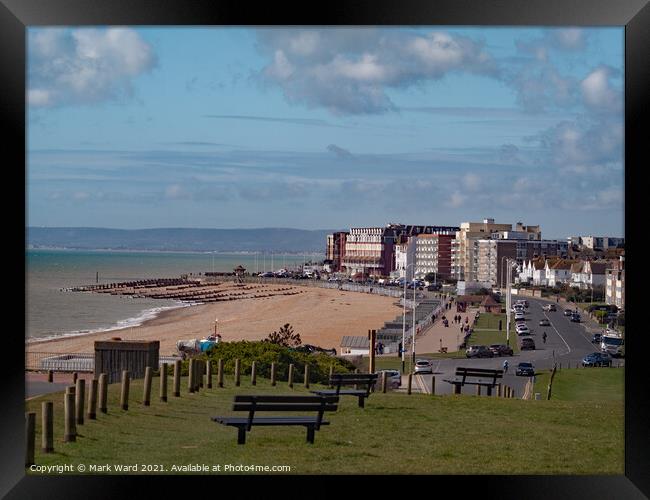 Bexhill from Galley Hill. Framed Print by Mark Ward