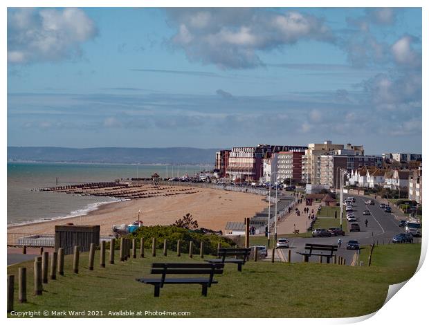 Bexhill from Galley Hill. Print by Mark Ward