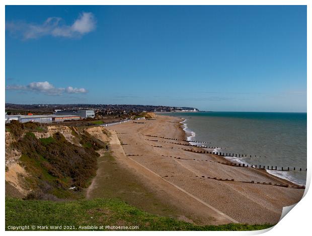 Coastal Path from Bexhill to Hastings Print by Mark Ward